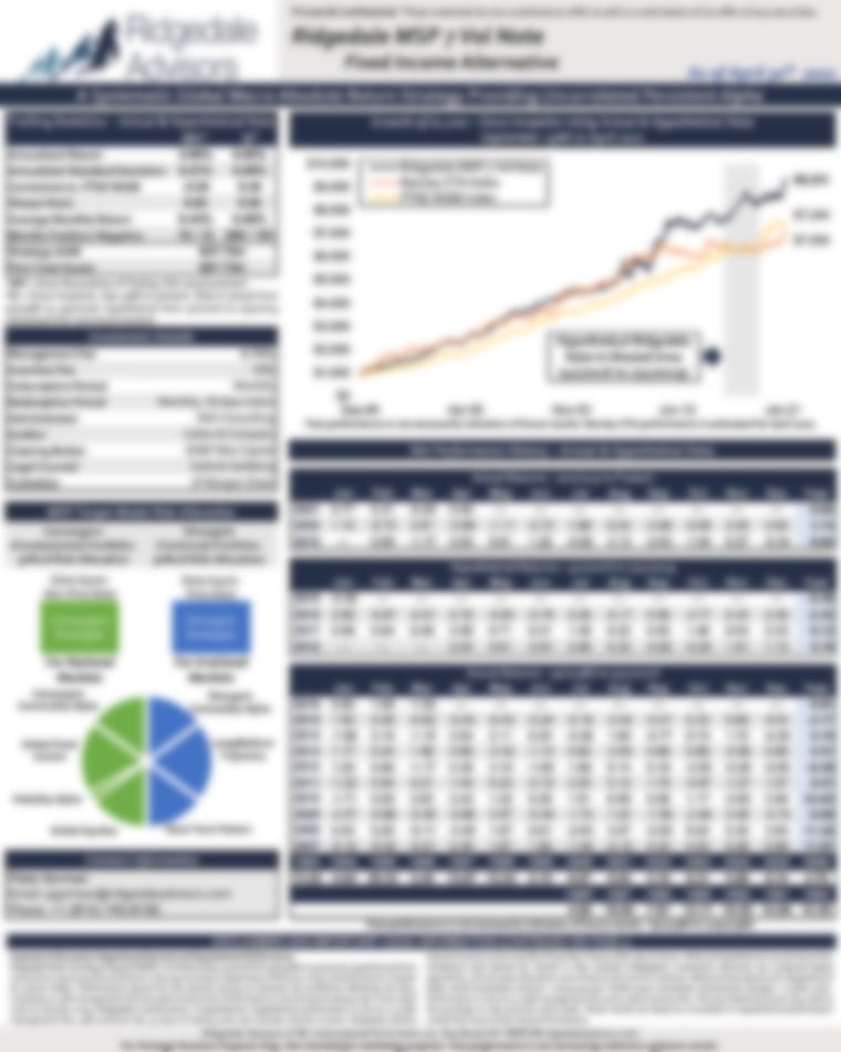 Ridgedale MSP 7 Vol Note - Performance Update April 2022