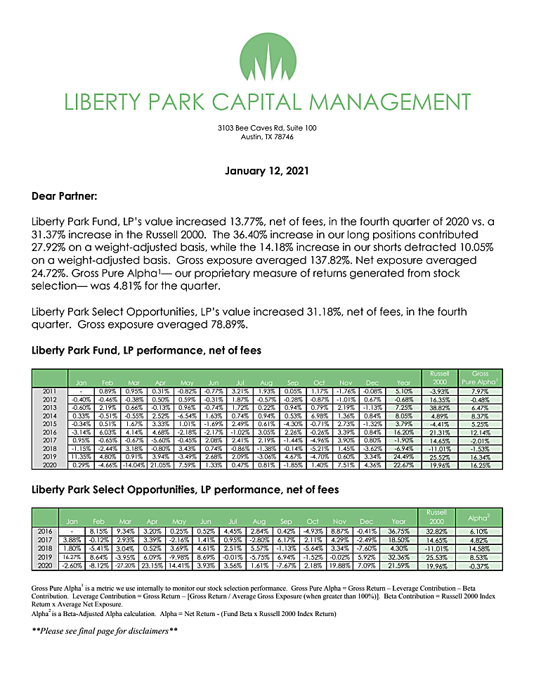 Liberty Park Q4 2020 Newsletter