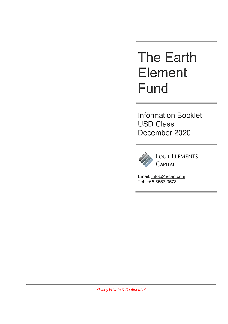 The Earth Element Fund - Investor Pitch Book