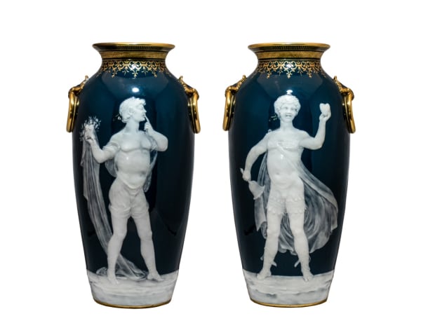 003_Pair of Neoclassical Pate-sur-Pate Vases