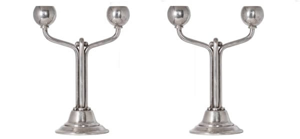 011_Pair of Sterling Silver Candelabra