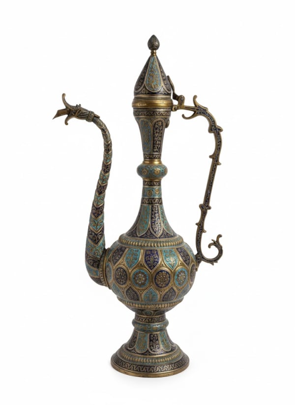 027_Indo-Persian Enamel Ewer