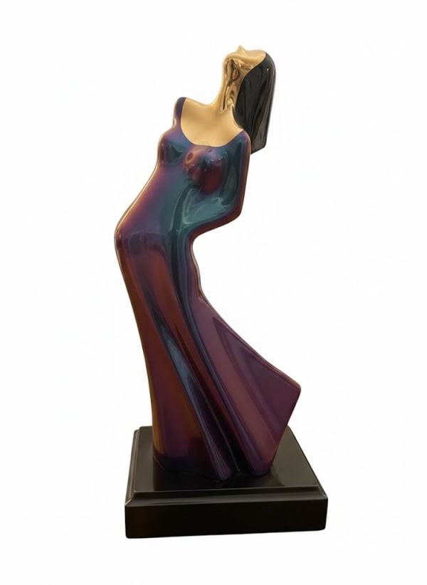 029_Raku-style Female Figure Sculpture