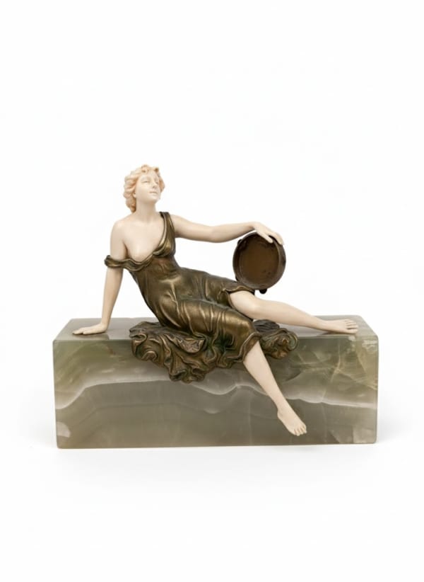 031_Art Deco Ivory and Bronze Dancer
