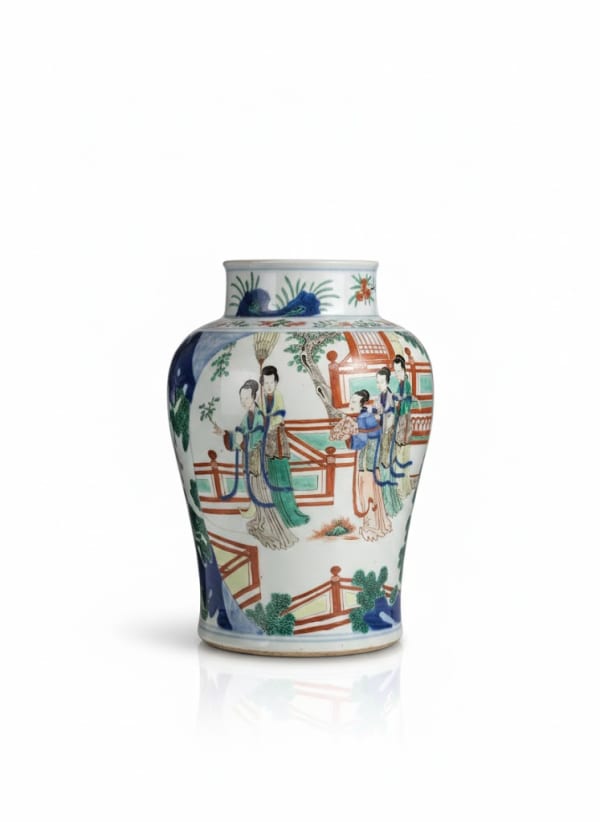 033_Chinese Wucai Baluster Jar