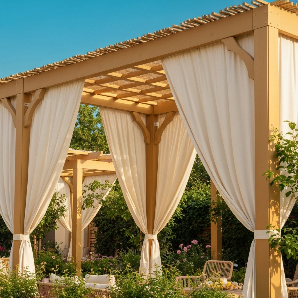 Accessoires pour pergola – rideaux, canisse et stores