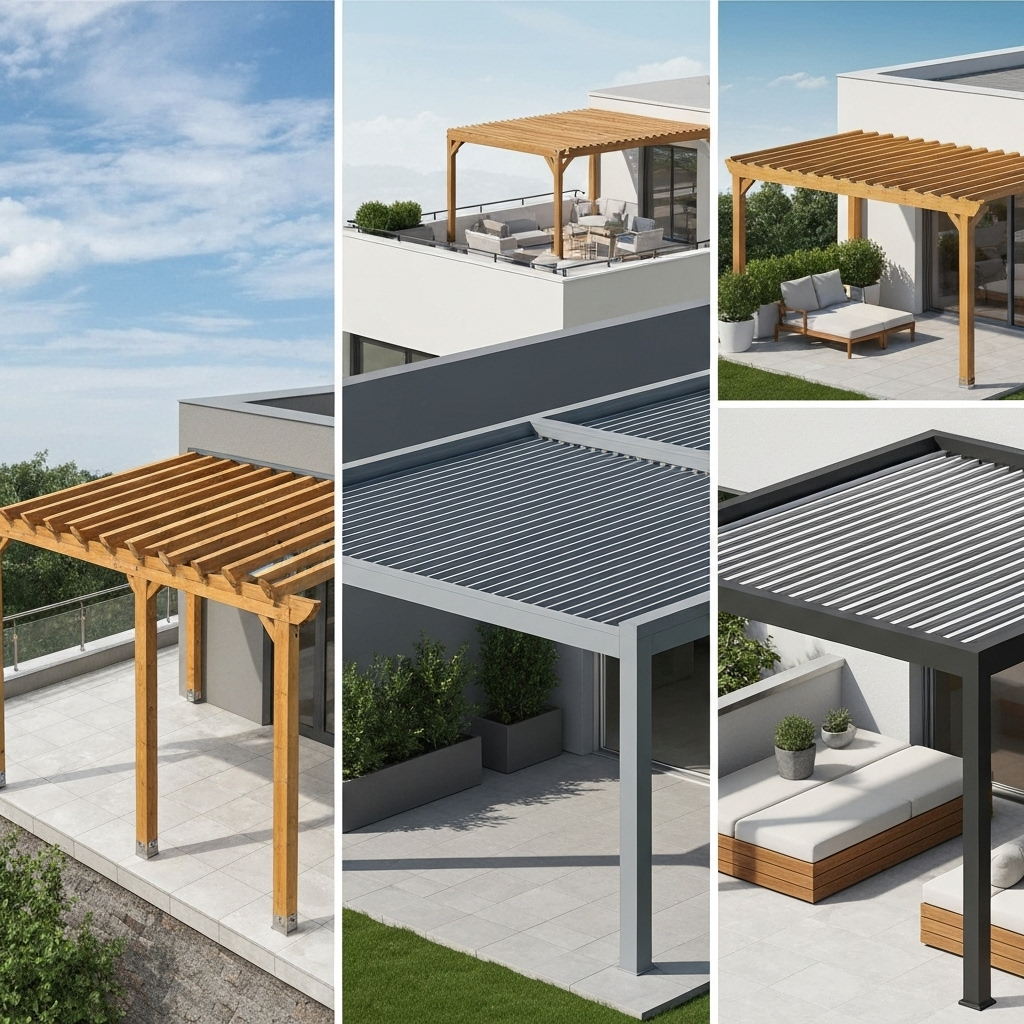 Différents matériaux pour pergola : bois, aluminium, bioclimatique