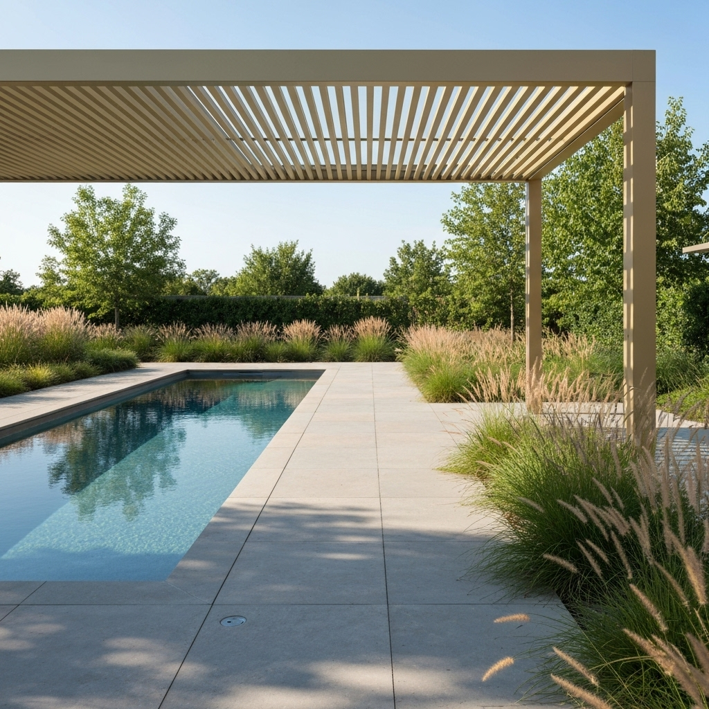Pergola pour piscine : ombrage et sécurité