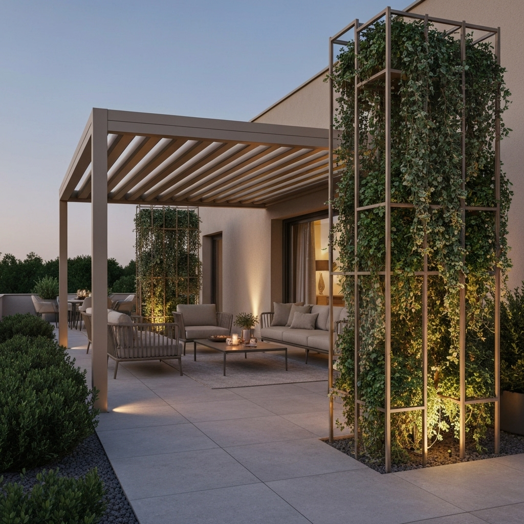 Ambiance zen sous pergola aluminium bioclimatique