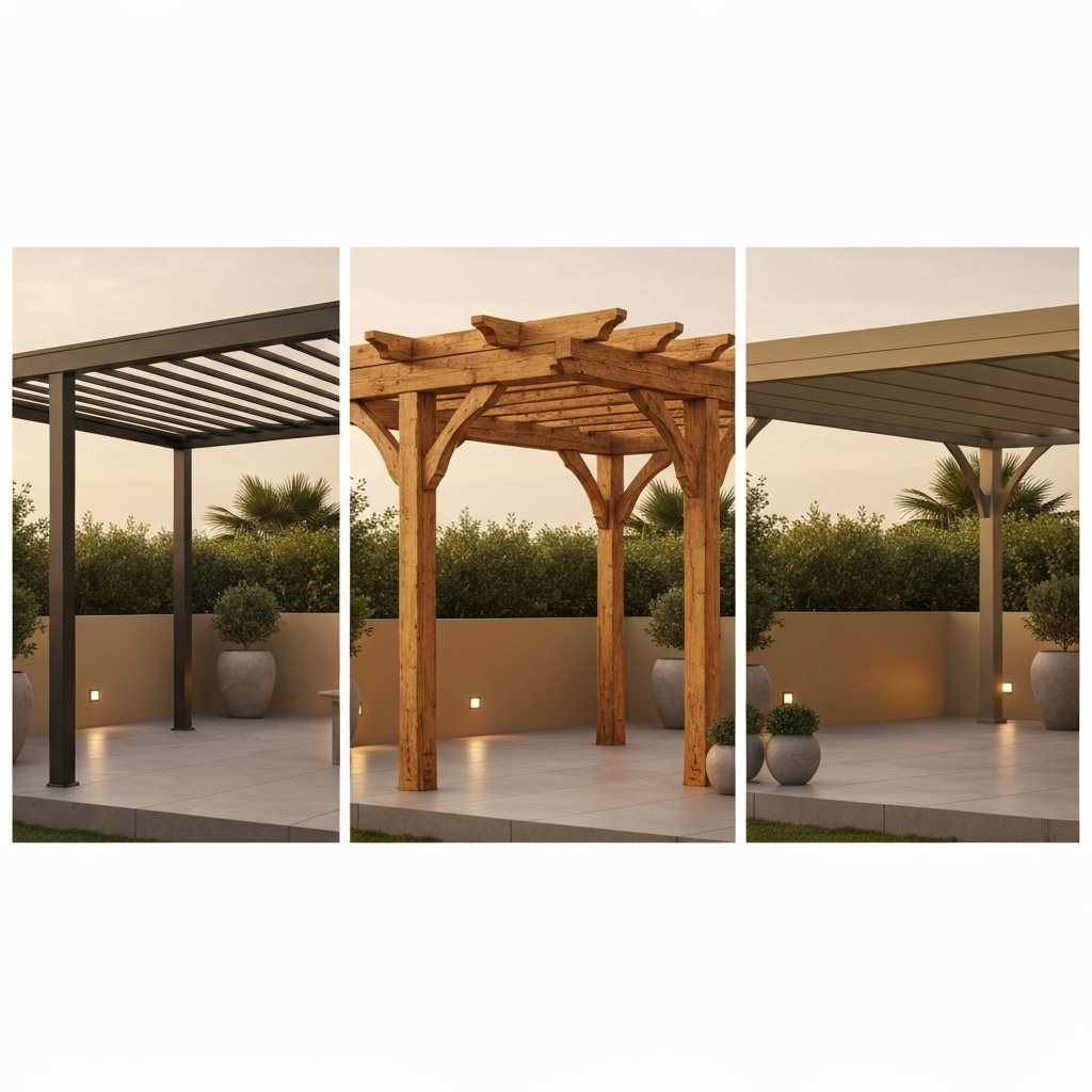 Comparatif des matériaux pergola aluminium bois PVC
