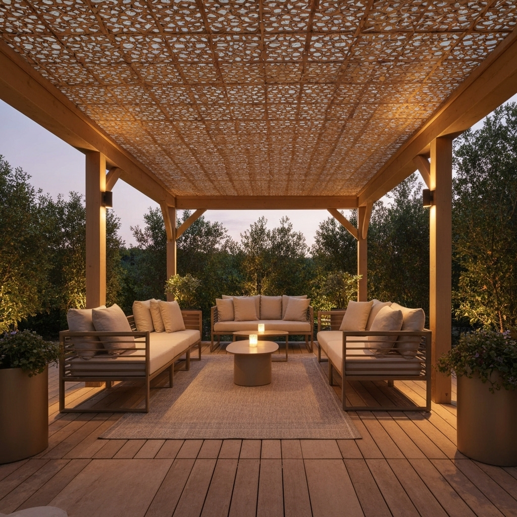 Agencement mobilier sous pergola
