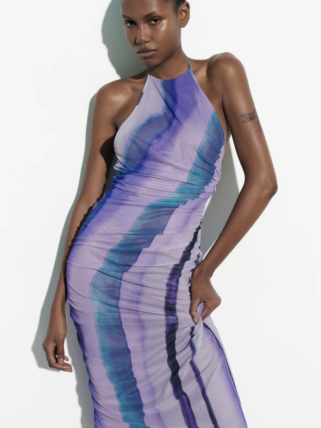 Elegant Tulle Printed Dress