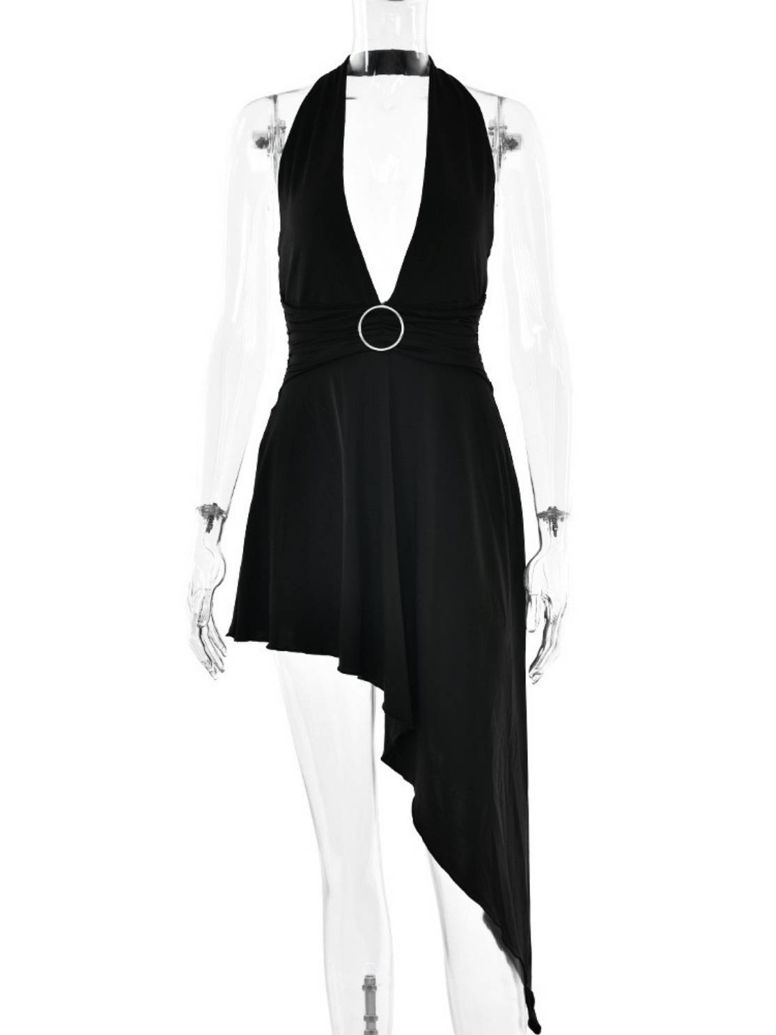 Sexy Temperament Stitching Halter Neck Fishtail Dress