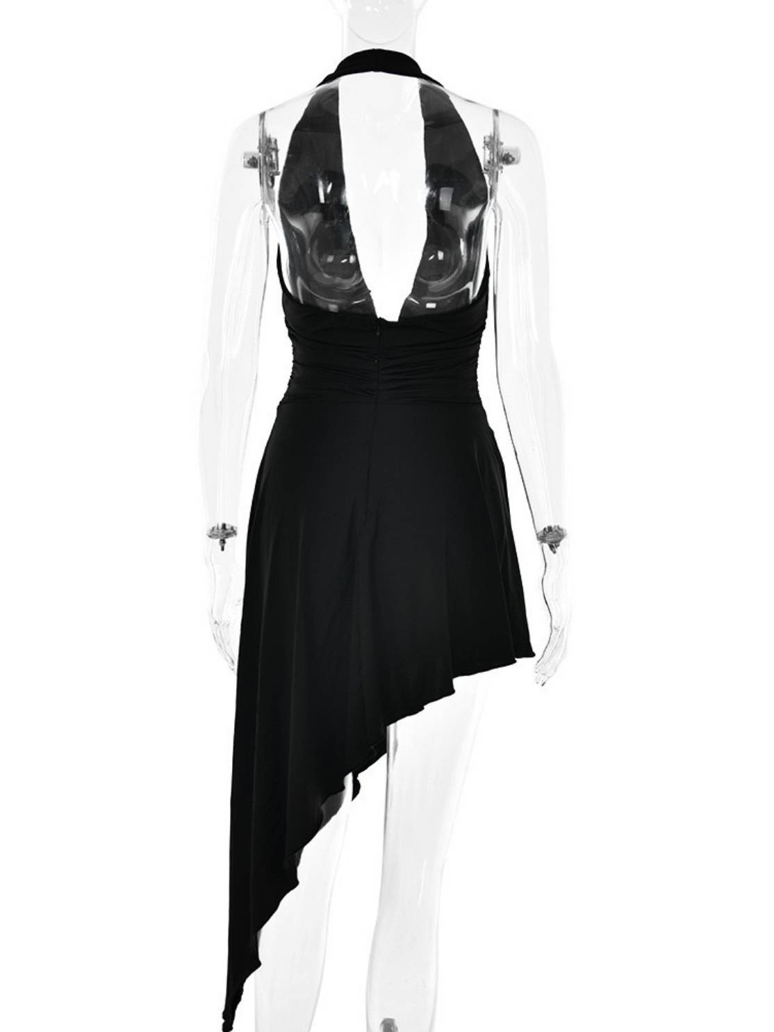 Sexy Temperament Stitching Halter Neck Fishtail Dress