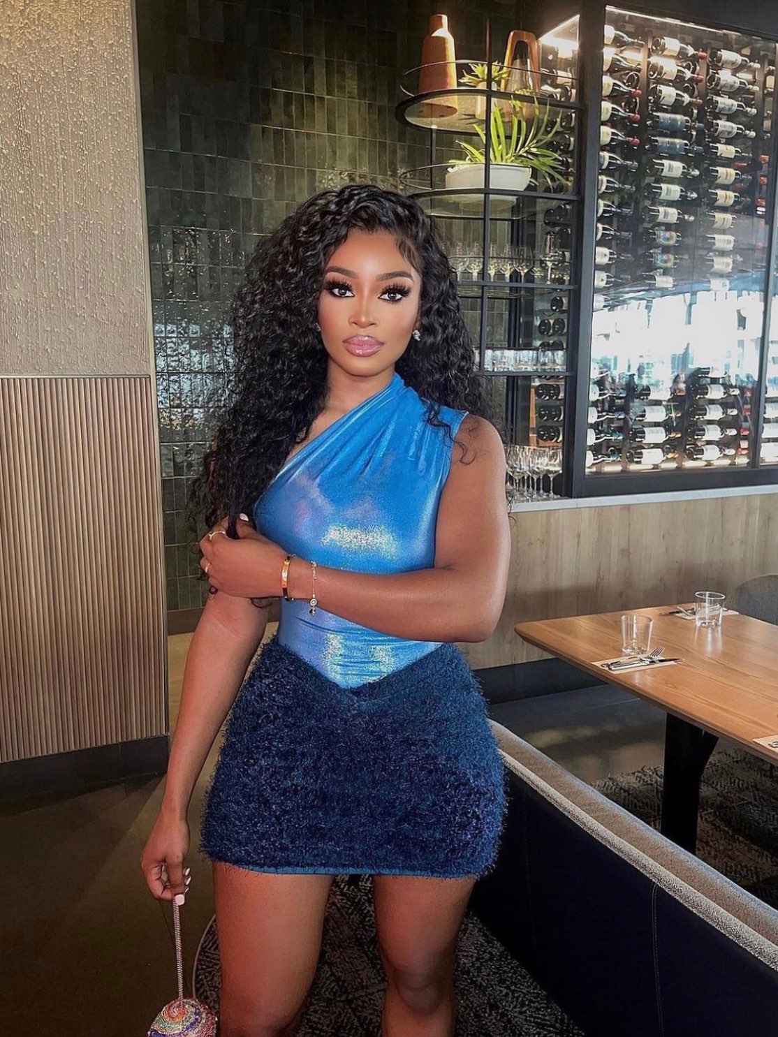 Bodysuit & Tassel Mini Skirt Set