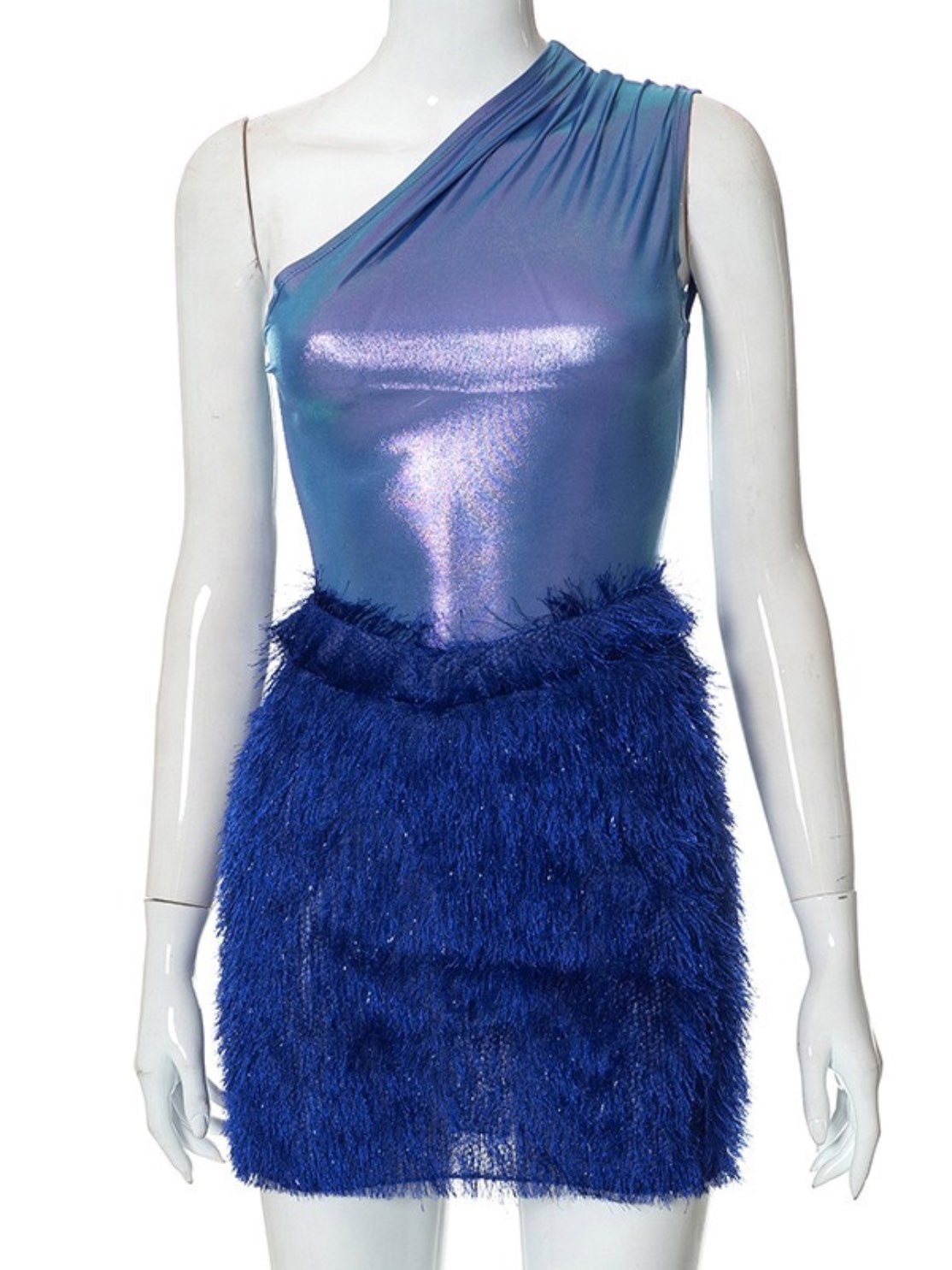 Bodysuit & Tassel Mini Skirt Set