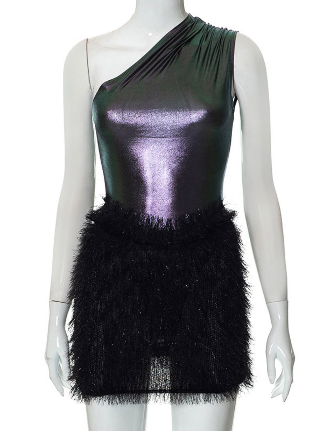 Bodysuit & Tassel Mini Skirt Set