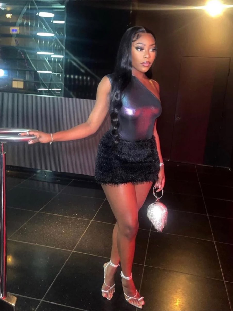 Bodysuit & Tassel Mini Skirt Set