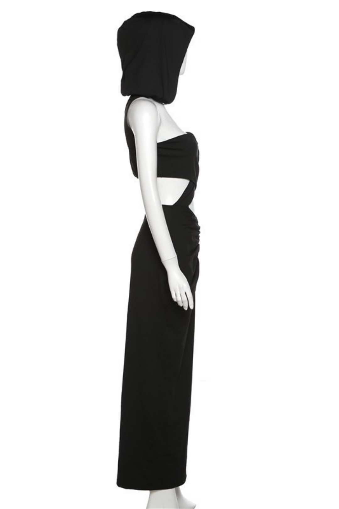 Hollow Sexy Navel-baring Hooded Slim-fit Hip-covering Bottoming Dress