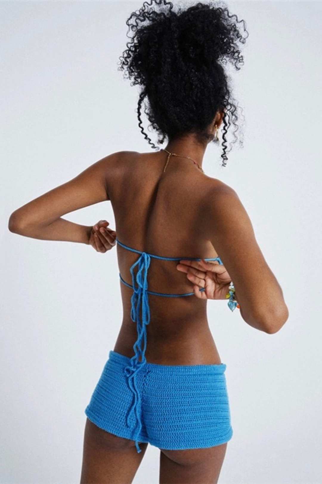 Strapped Chest Vest Slim Low-waisted Shorts Knitted Suit