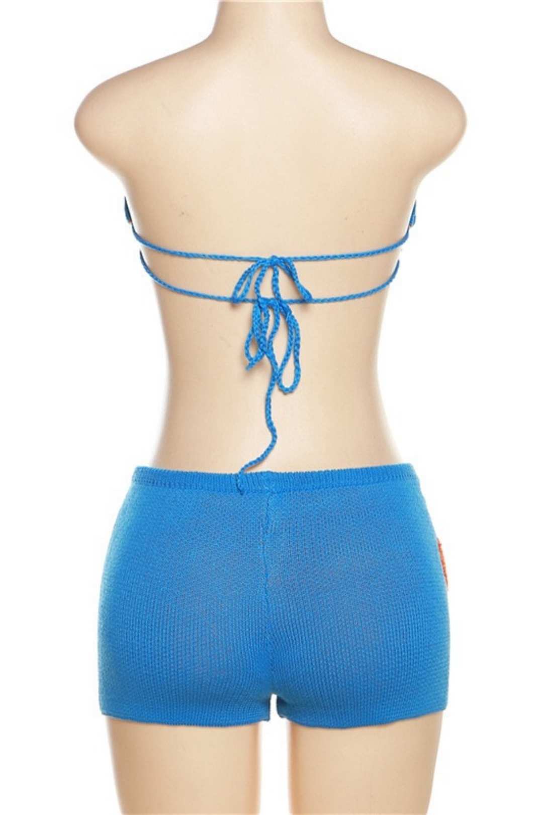 Strapped Chest Vest Slim Low-waisted Shorts Knitted Suit