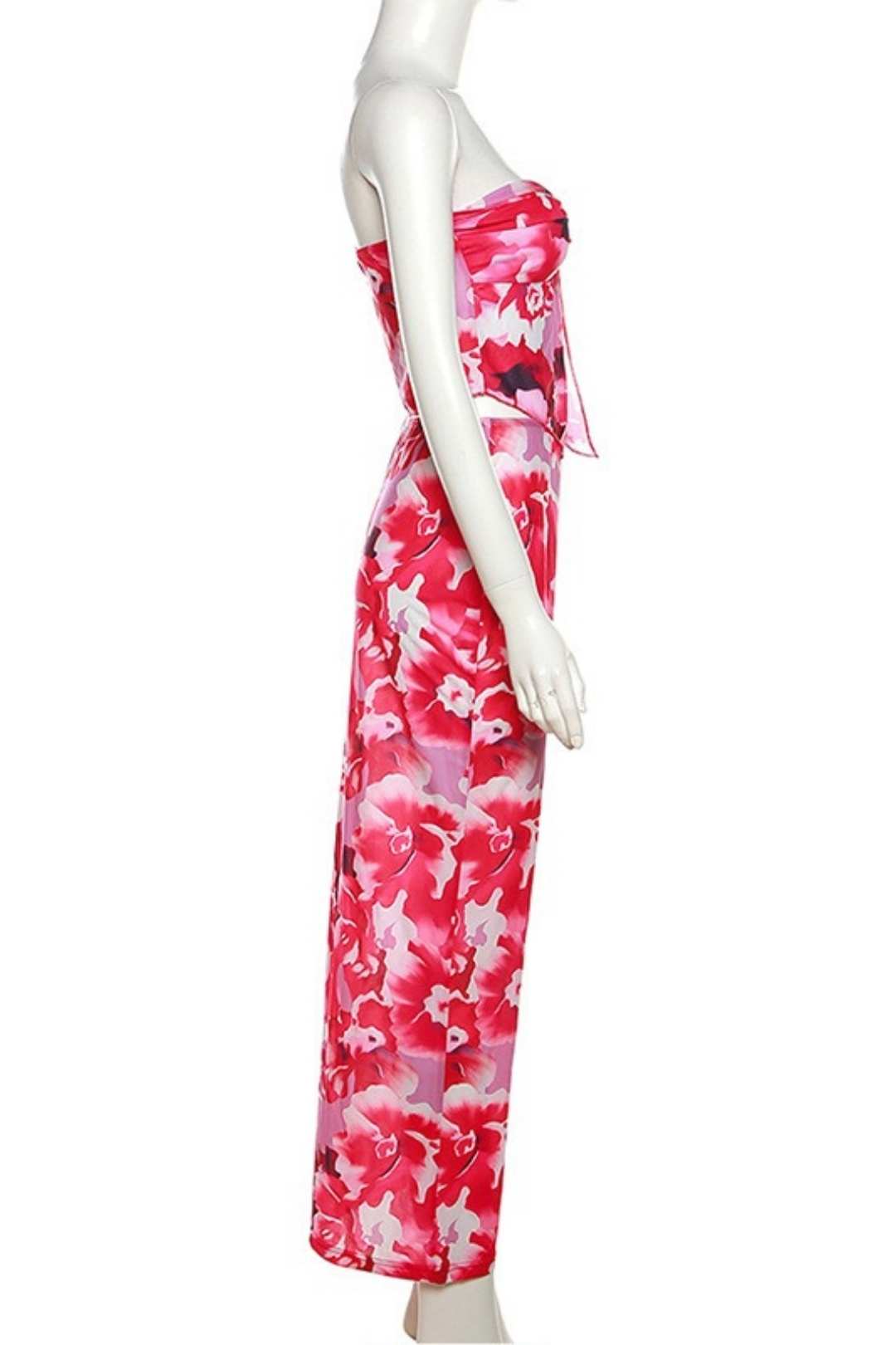 Sexy Chest-wrapped Vest Slim Hip-hugging Skirt Printed Suit
