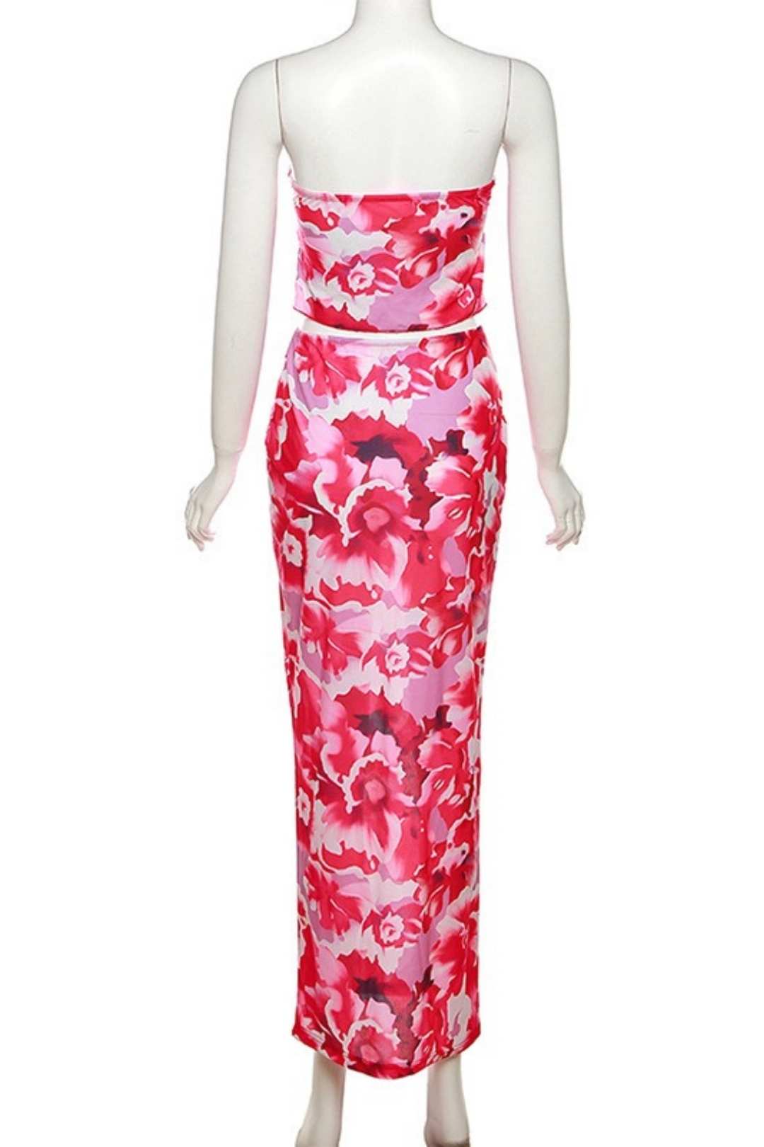 Sexy Chest-wrapped Vest Slim Hip-hugging Skirt Printed Suit