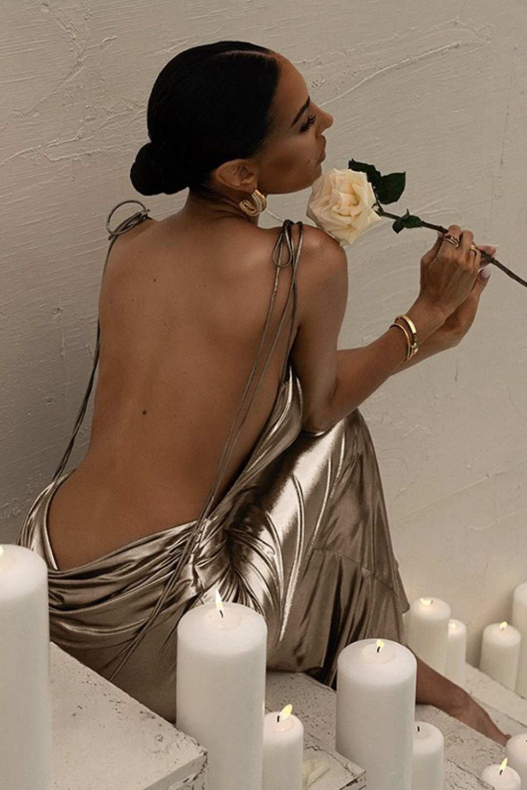 One-line Collar Sexy Backless Slim Evening Dress Dress