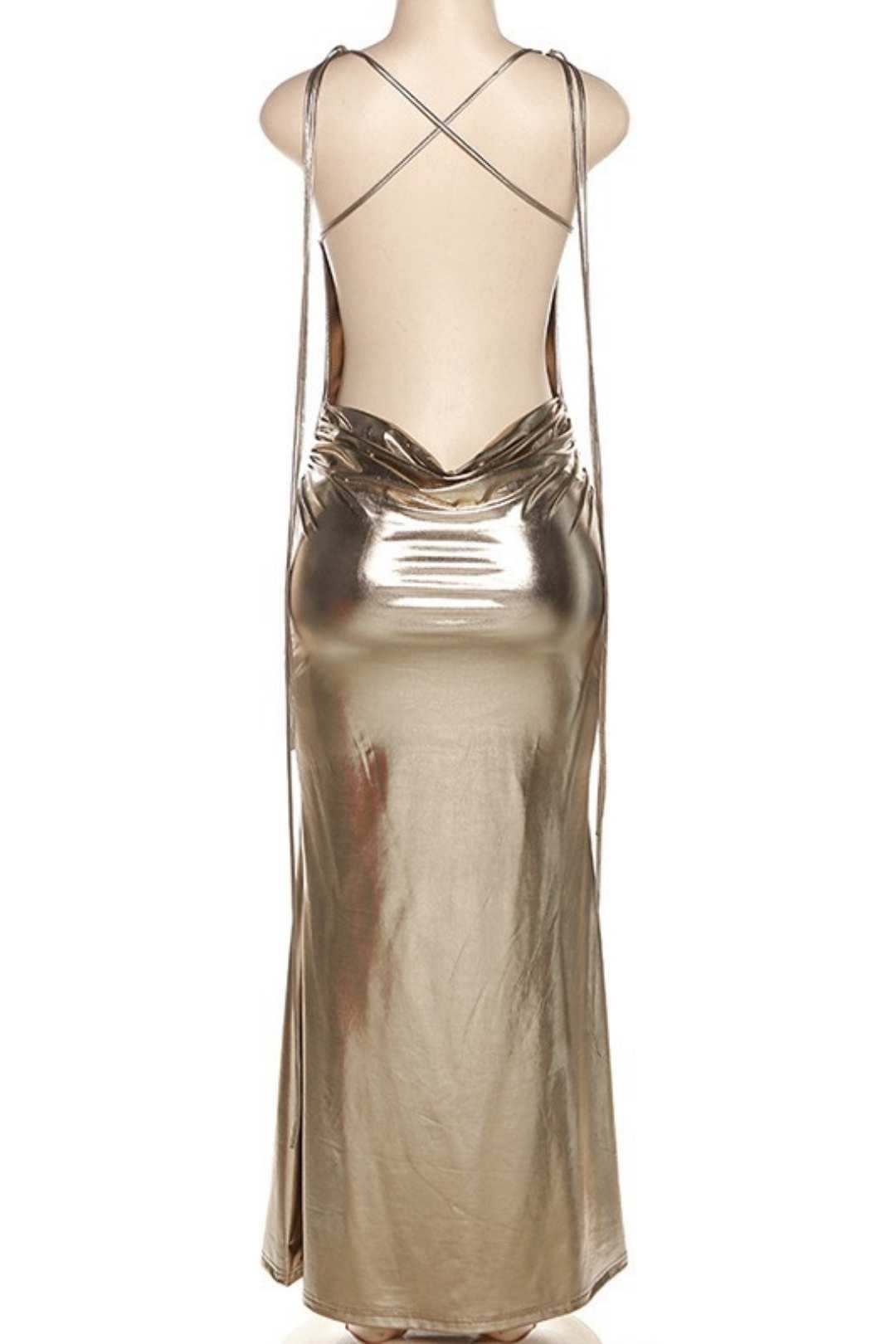 One-line Collar Sexy Backless Slim Evening Dress Dress