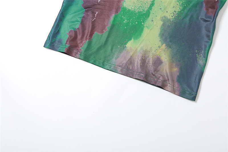 Sexy Suspender Backless Slim Retro Printed Dress