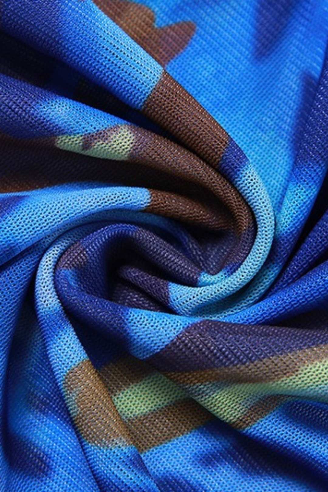 Chest-wrapped Sexy See-through Mesh Print Slit Dress