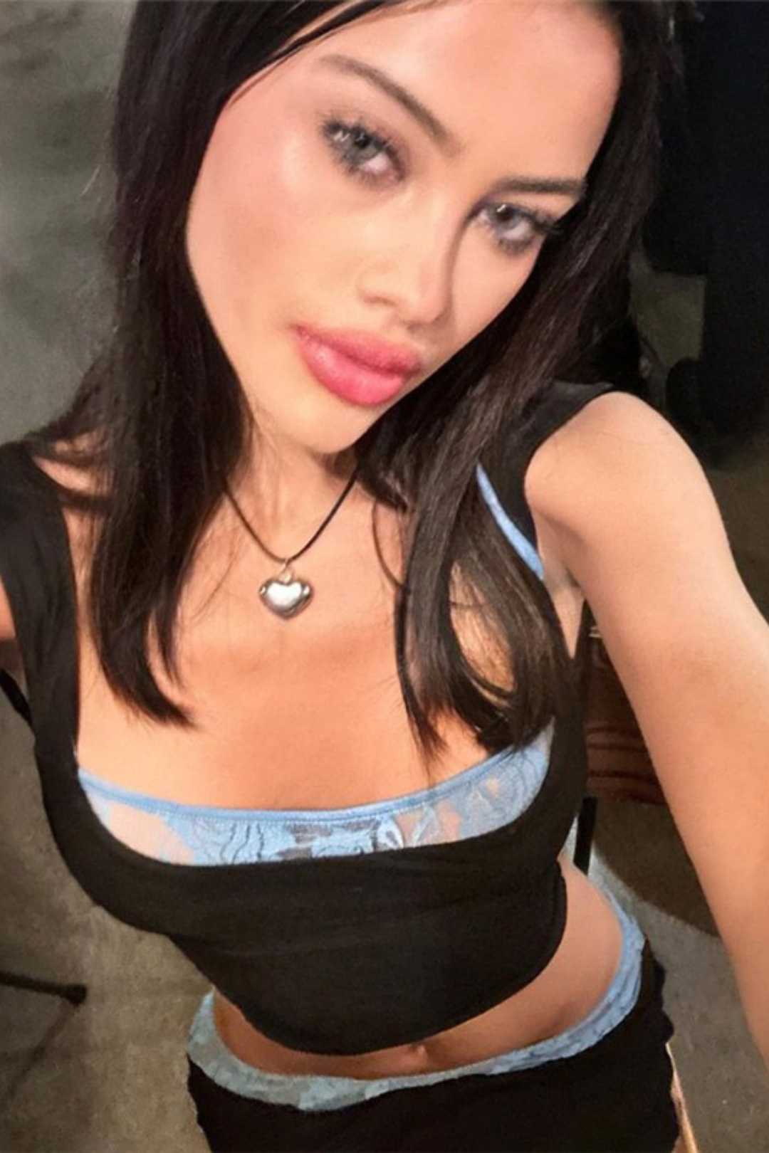 Summer Women's New Style Lace Splicing Camisole Vest Slim Slit Skirt Suit