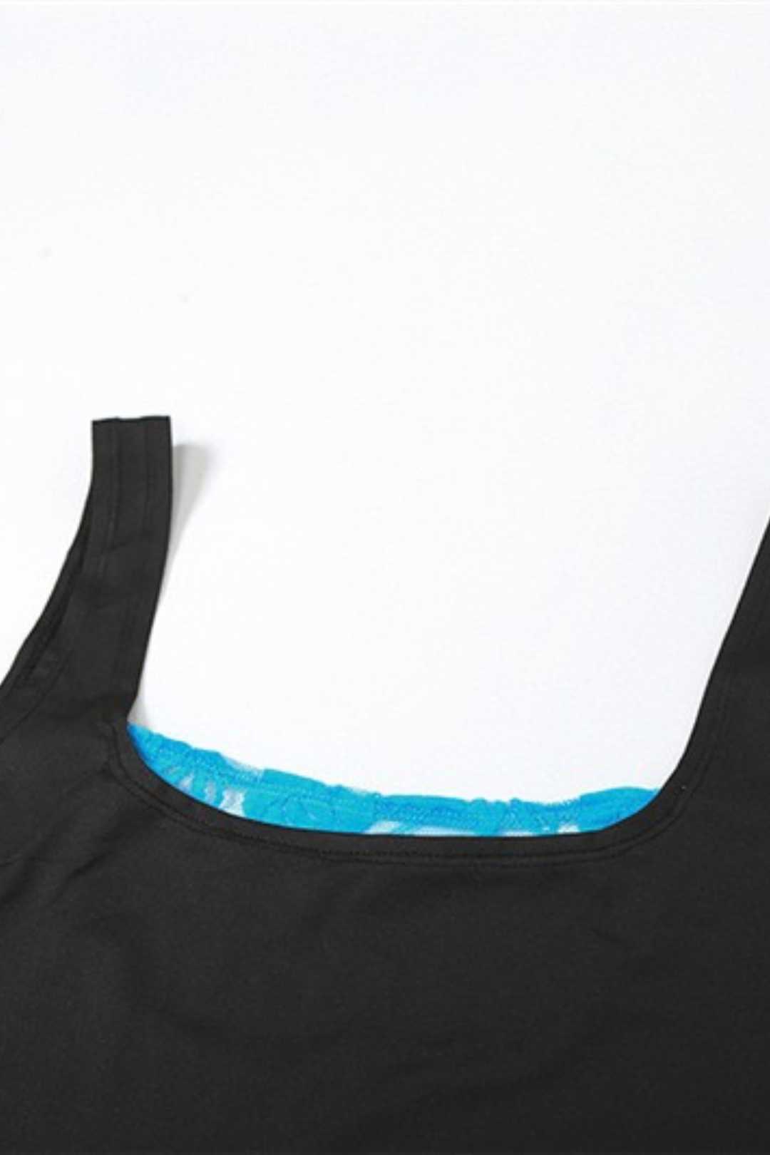 Summer Women's New Style Lace Splicing Camisole Vest Slim Slit Skirt Suit