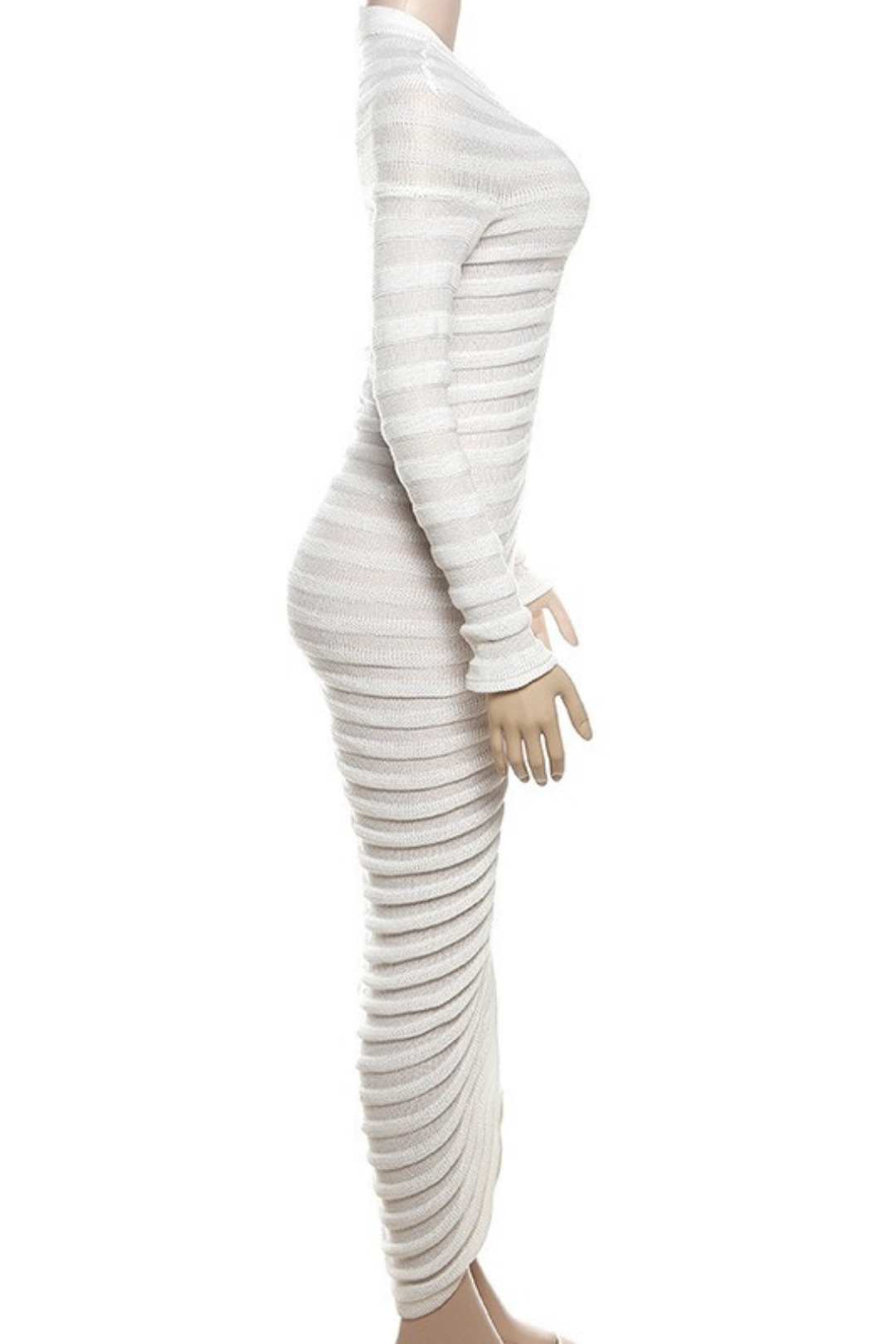 Long-sleeved Round Neck Slim Fit Hip-hugging Temperament Knitted Bottoming Dress