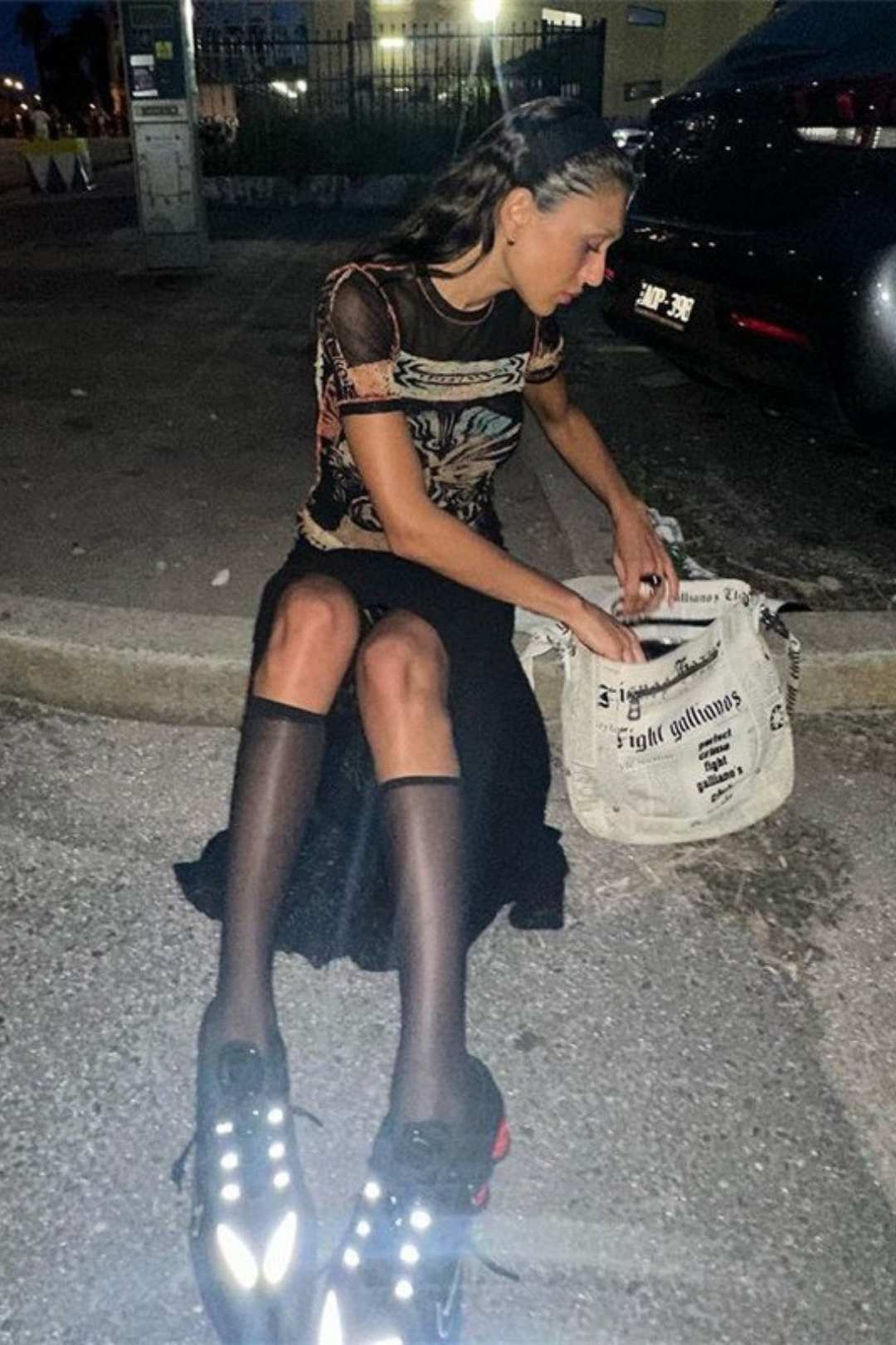 Printed Round Neck Navel-baring Bottoming Slim T-shirt