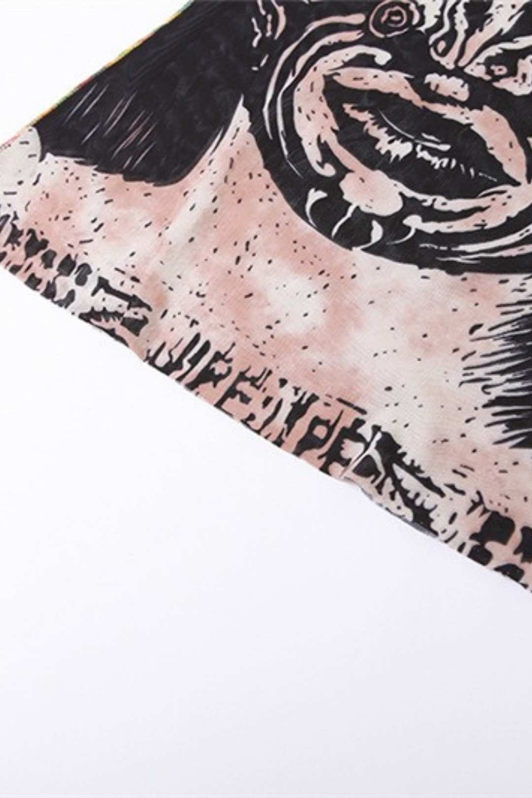 Printed Round Neck Navel-baring Bottoming Slim T-shirt