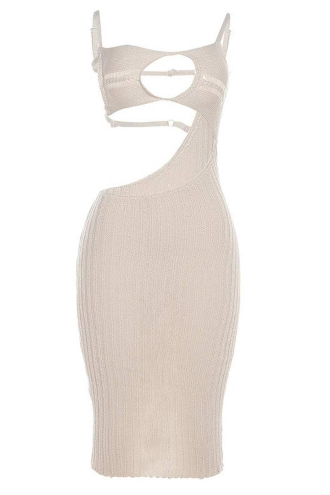One-line Collar Sexy Hollow Slim Fit Hip-covering Dress