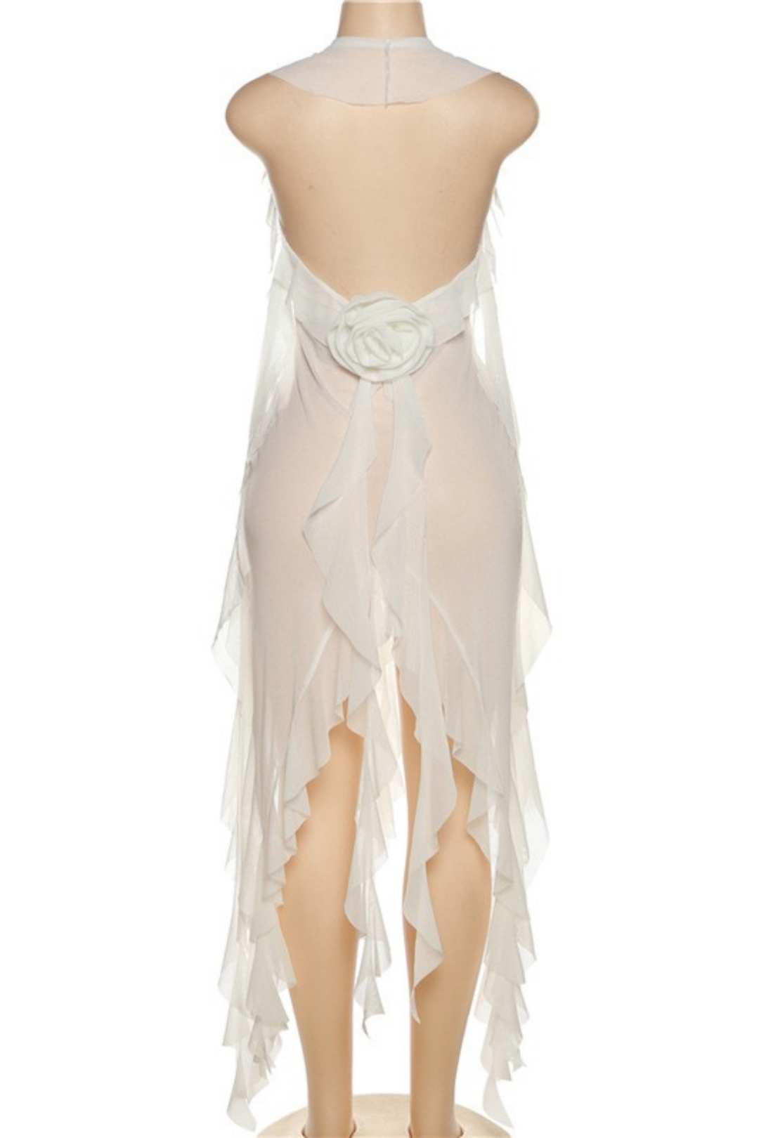 Halter Neck Sexy See-through Low-cut Backless Lace Design T-shirt