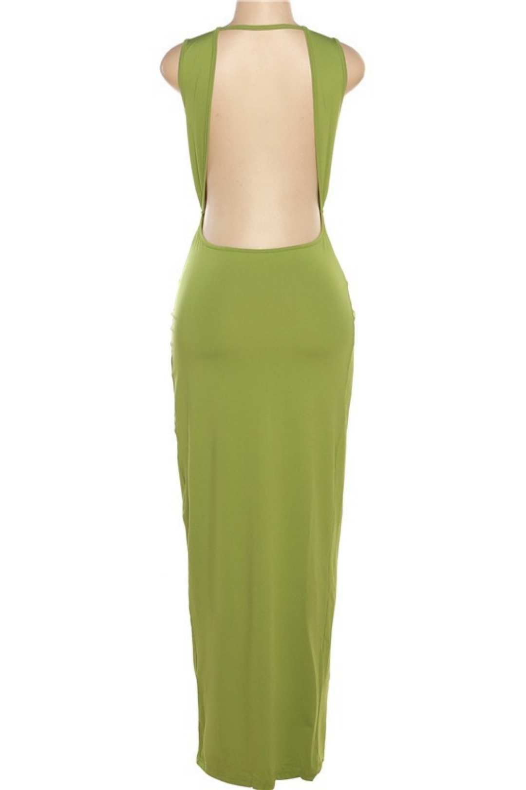 Backless Sexy V-neck Leg-length Slit Dress