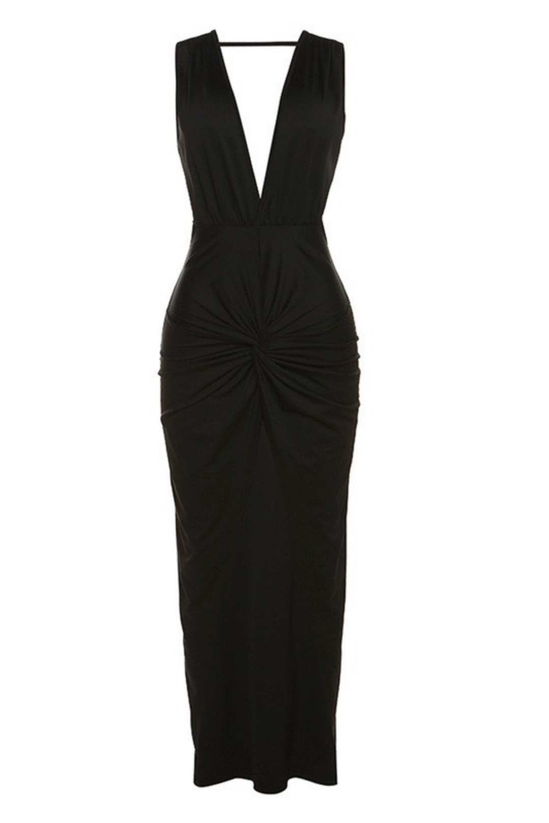 Backless Sexy V-neck Leg-length Slit Dress