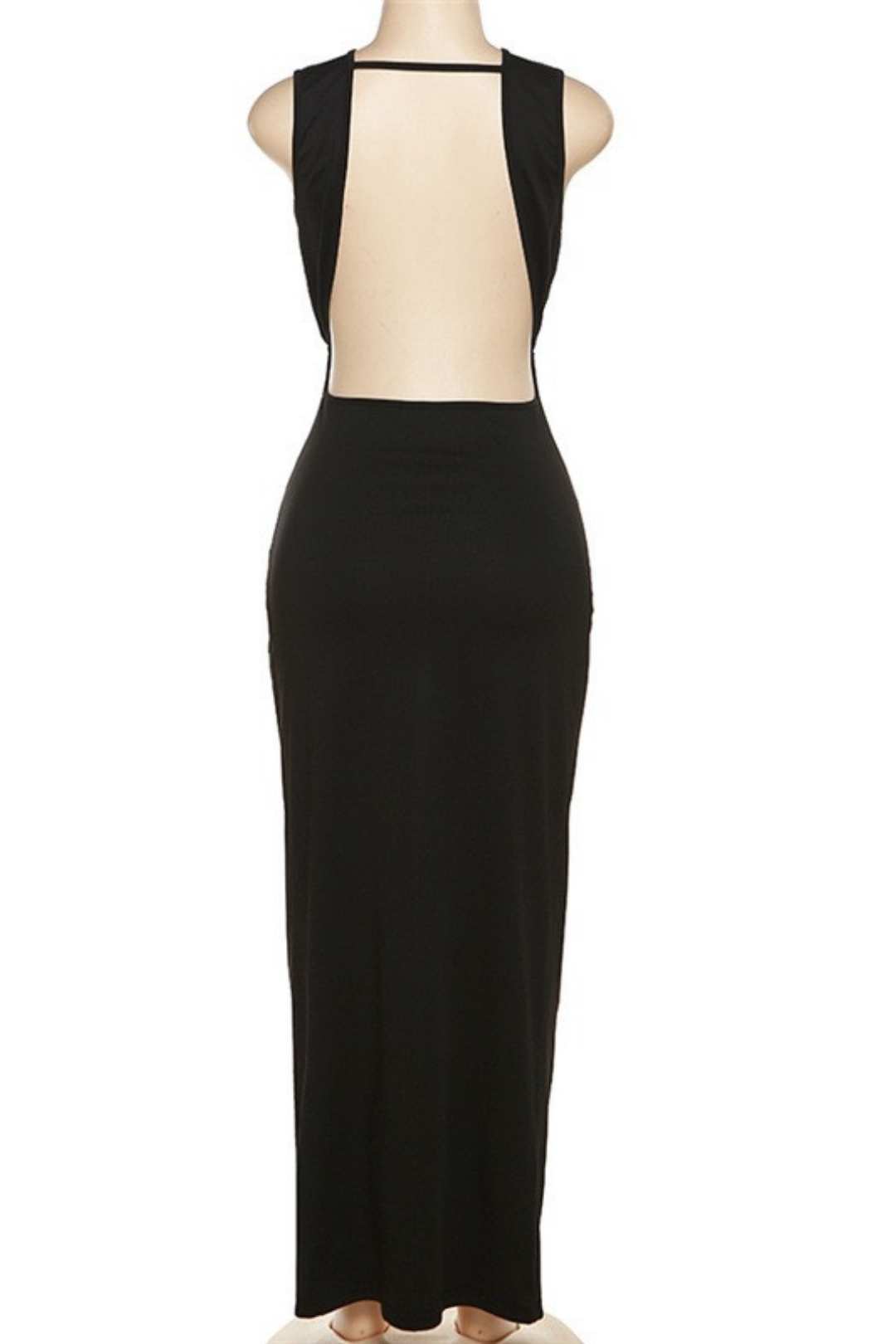 Backless Sexy V-neck Leg-length Slit Dress