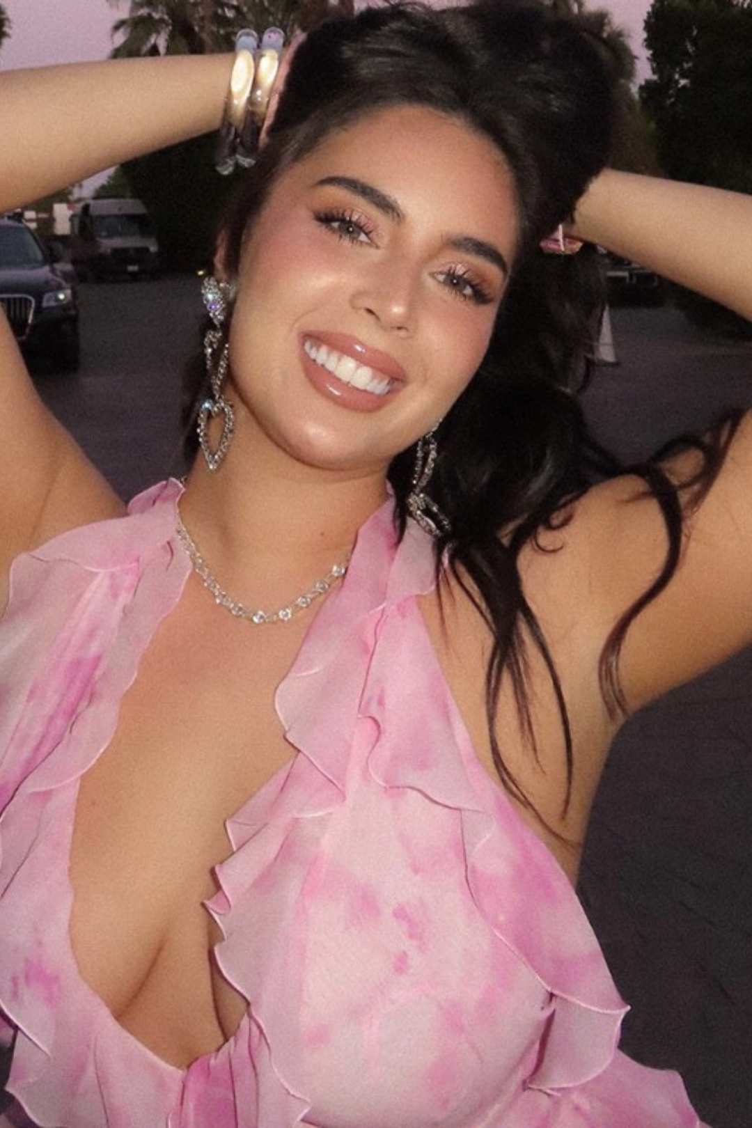 Halterneck Low-cut Backless Printed Fungus Slim Vest