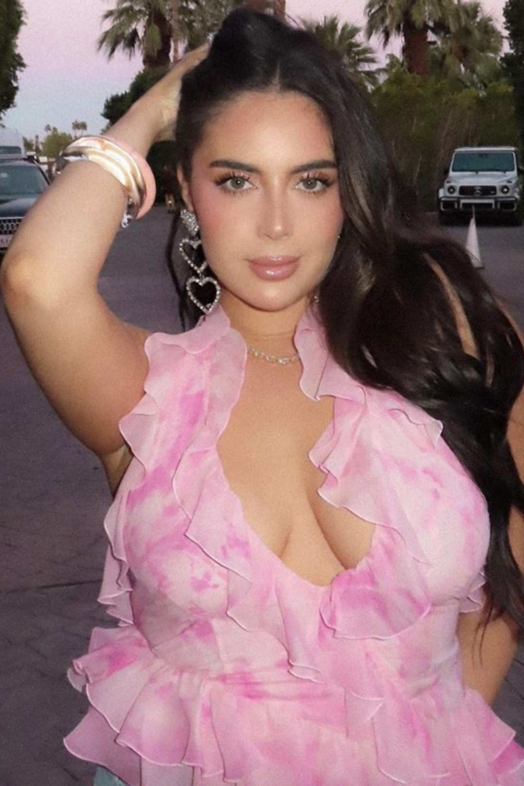 Halterneck Low-cut Backless Printed Fungus Slim Vest