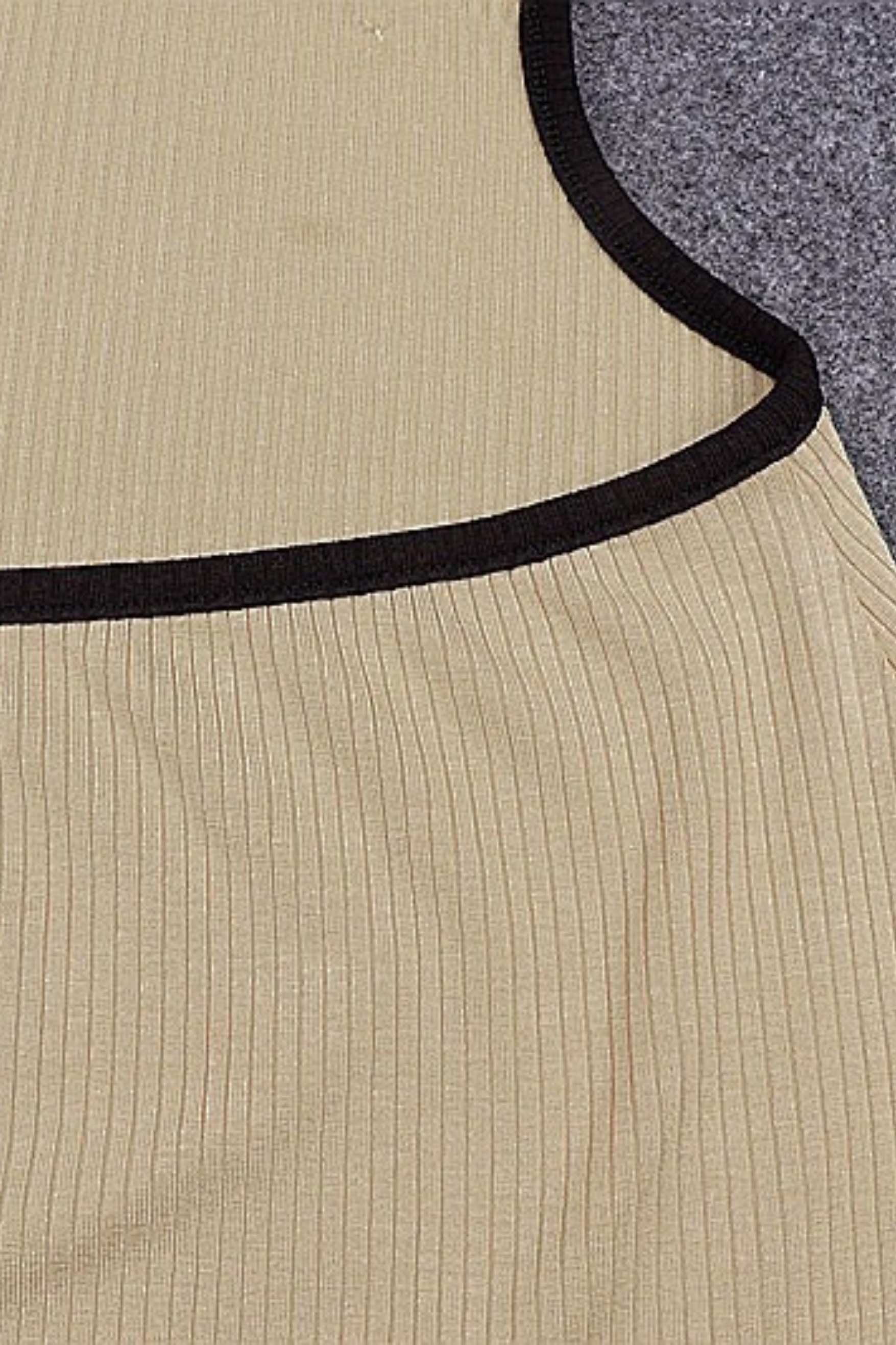 Backless Hollow Contrasting Lace-up Sleeveless