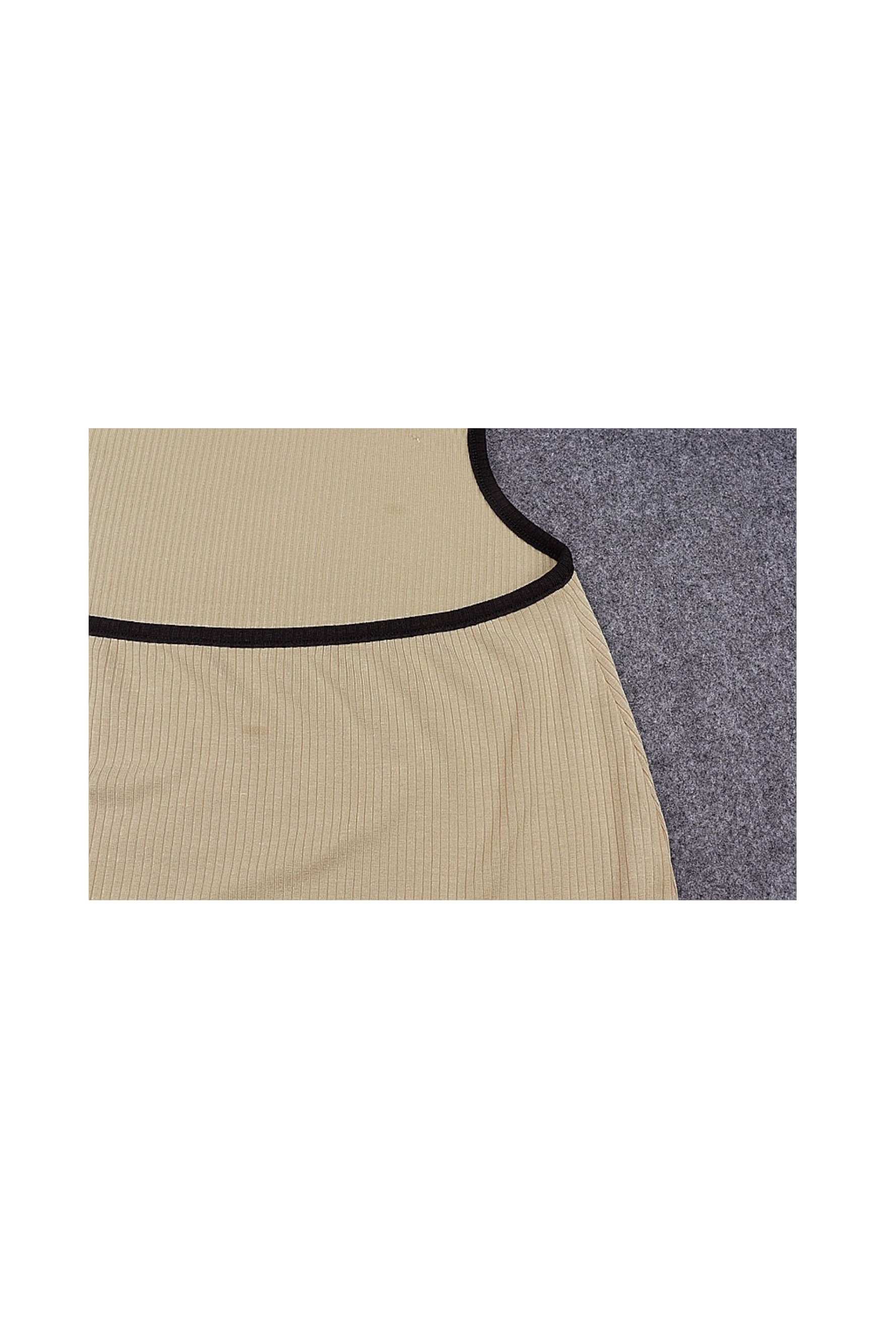 Backless Hollow Contrasting Lace-up Sleeveless