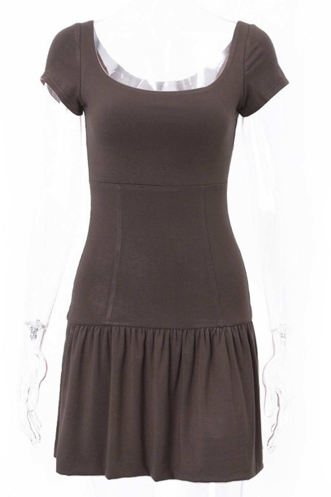 Sexy U-neck Slim Slim Temperament Commuter Short-sleeved Dress