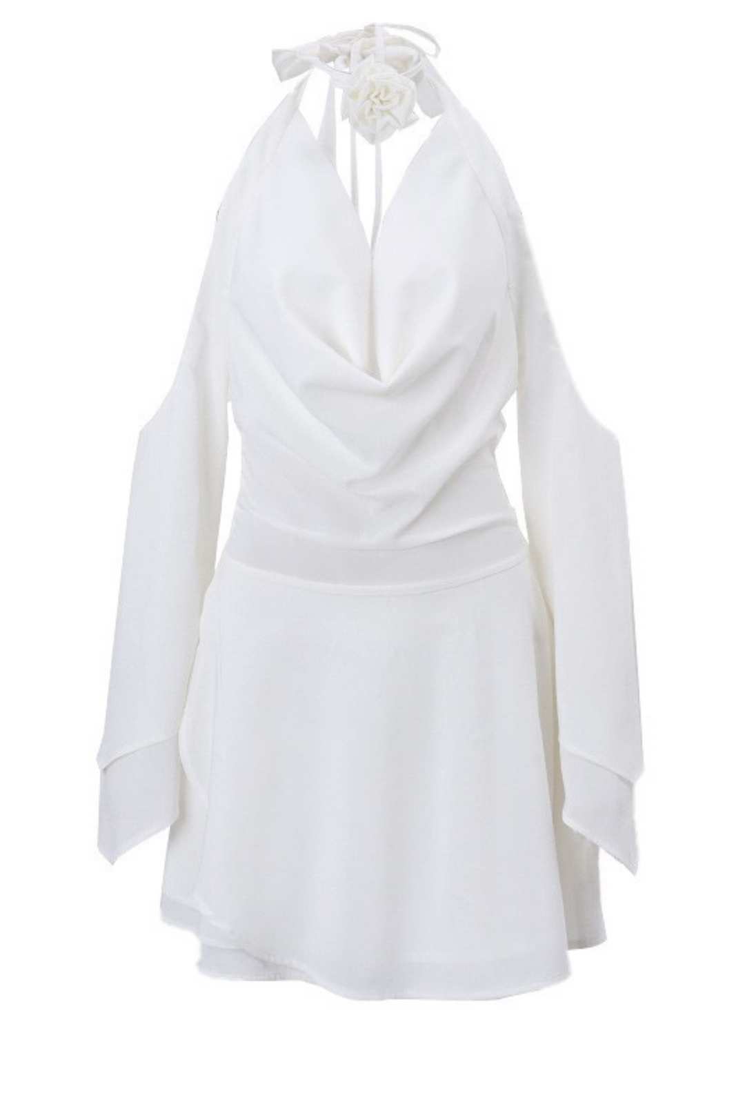 Sexy Swing Collar Backless Halter Neck Light Mature Style Dress