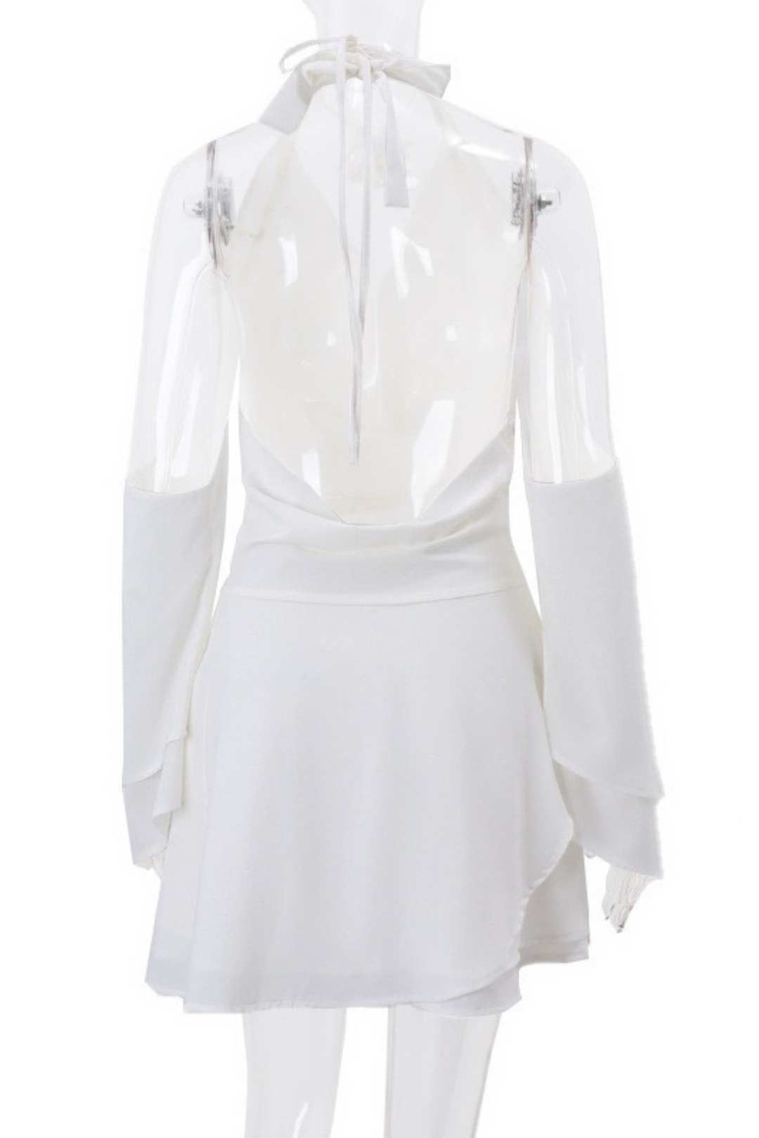 Sexy Swing Collar Backless Halter Neck Light Mature Style Dress