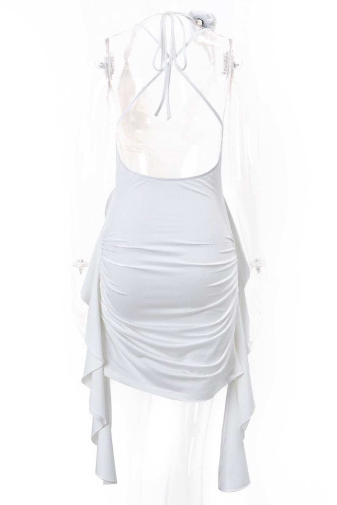 Backless V-neck Three-dimensional Flower Ribbon Slim Hot Girl Dress