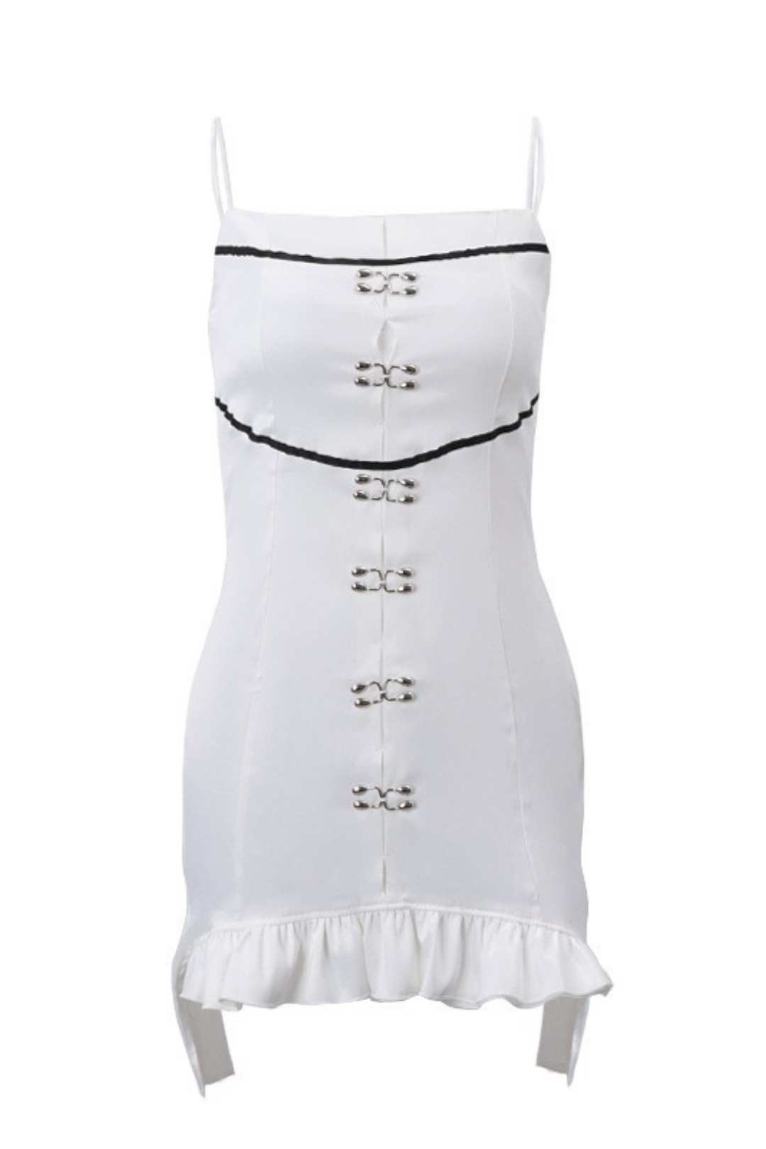 Decorative Ruffled Slim Suspender Dress